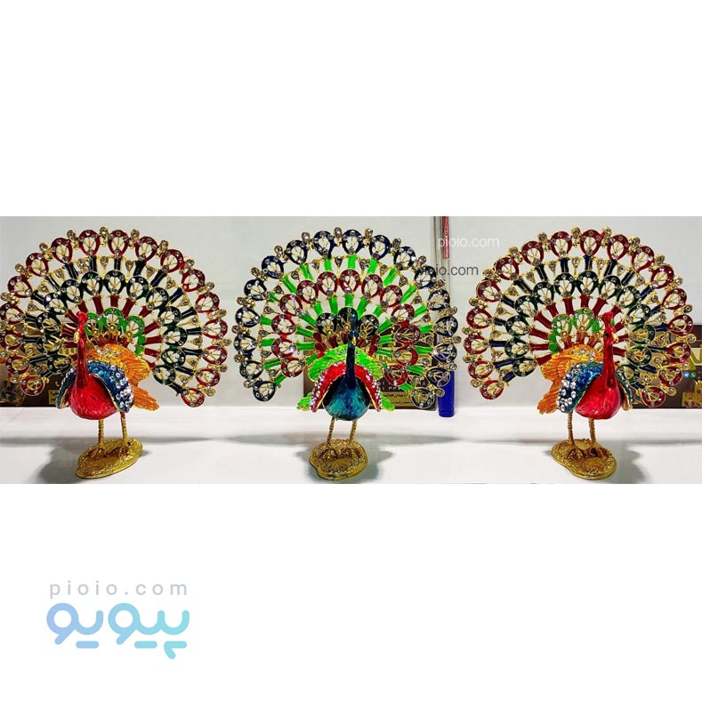 مجسمه طاووس نگینی فلزی،پیویو