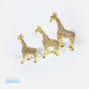 مجسمه زرافه ست سه عددی جا جواهری طرح برنج