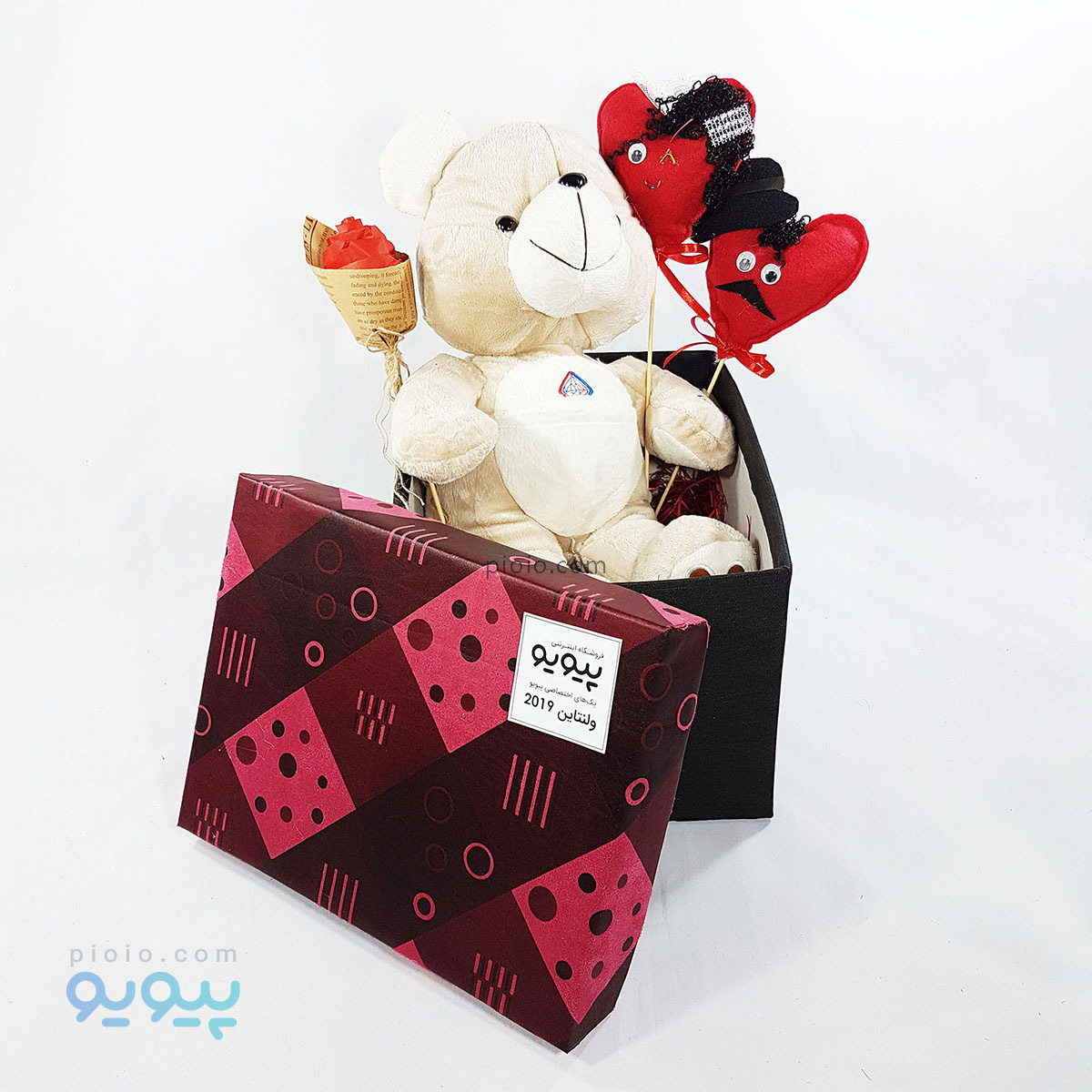 پک کادو ولنتاین ارزان بزرگ با عروسک خرس ارزان 40 سانتی