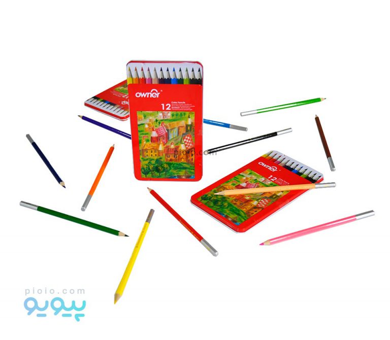 مداد رنگی 12 رنگ اونر جعبه فلزی