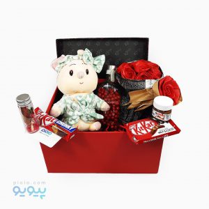 کادو ولنتاین دخترانه با عروسک موش سبز - پیویو