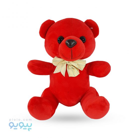 عروسک خرس قرمز ولنتاین مدل پاپیون دار