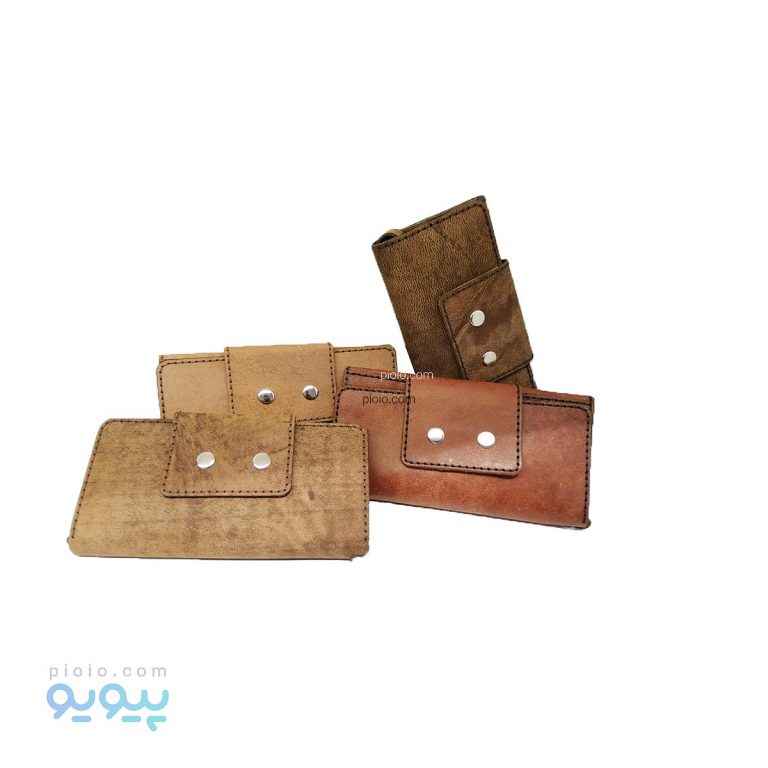 کیف پول و کارت بانکی چرم دو دکمه