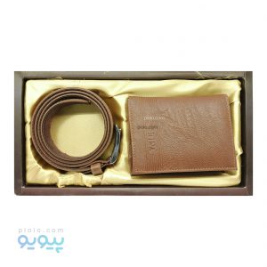 ست کیف پول و کمربند چرم مردانه