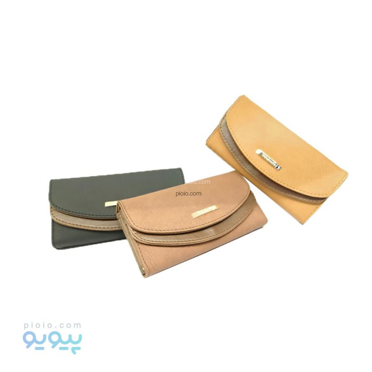کیف پول زنانه چرم مدل هلالی دو رنگ