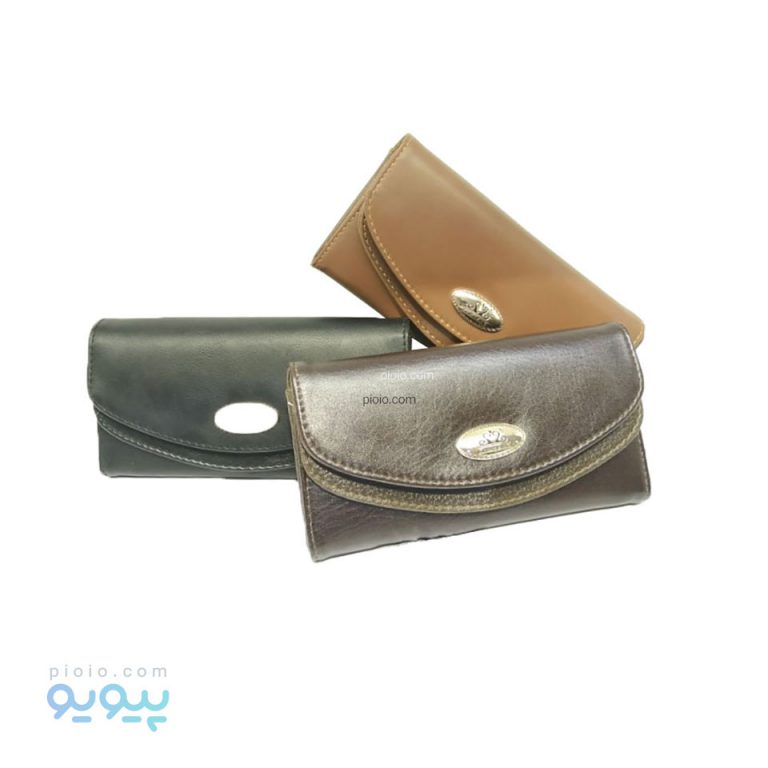 کیف پول زنانه چرم هلالی دوبل
