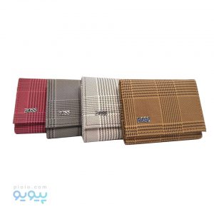کیف پول زنانه چرم چهار خونه BOSS