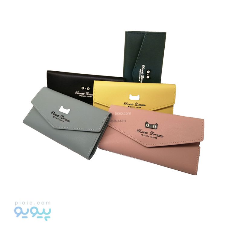 کیف پول چرم مصنوعی مدل گربه