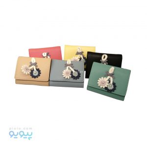 کیف پول چرم مصنوعی مدل گل