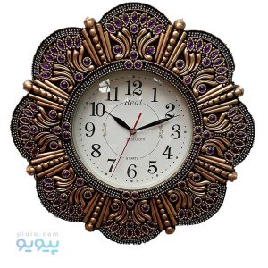 ساعت دیواری رئال گرد نگین دار