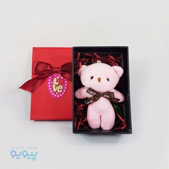 باکس هدیه ولنتاین با عروسک خرس کوچک ارزان