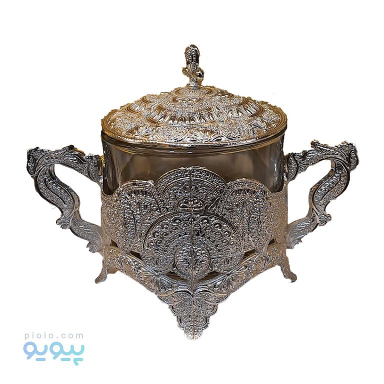 قندان شیشه ای فلزی مدل 77