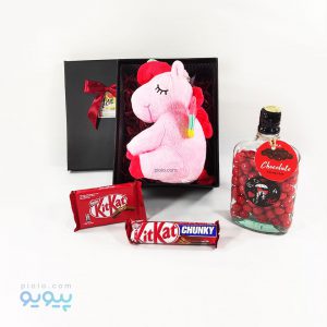باکس هدیه با عروسک یونی کورن