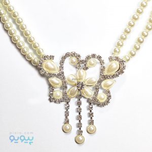 نیم ست گردنبند و گوشواره مروارید کد 9006
