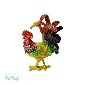 مجسمه خروس جا جواهری طرح برنجی