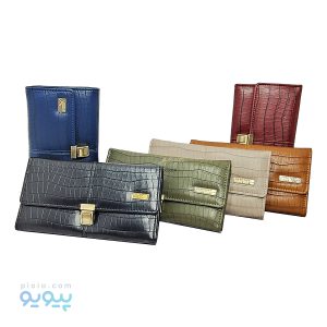 کیف پول چرم پوست ماری قفل ناخنی