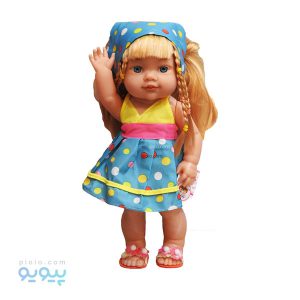 عروسک دختر چشم آبی با لباس آبی