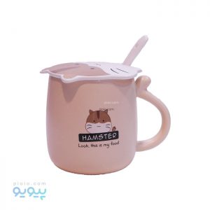 ماگ درب دار سرامیکی مدل گربه