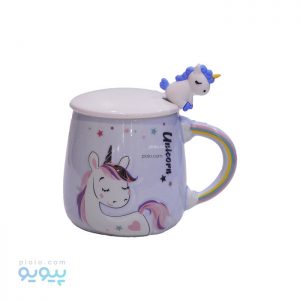 ماگ سرامیکی درب دار یونیکورن