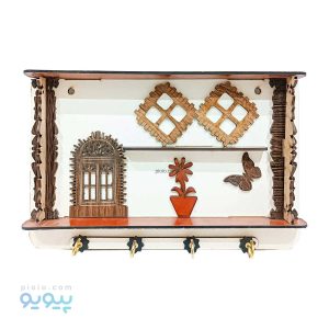 جاکلیدی چوبی طرح گل و پروانه،پیویو
