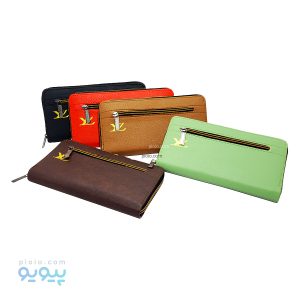 کیف پول زنانه چرمی ساده زیپ خارجی
