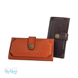 کیف پول چرمی ذوزنقه 3 لت پوست ماری