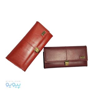 کیف پول زنانه چرمی قفل ناخنی فلزی