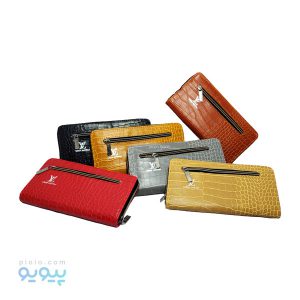 کیف پول چرم زنانه تک زیپ پوست ماری