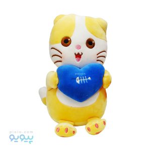 عروسک گربه خپل قلب به دست