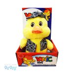 عروسک اردک زرد کلاه خط خطی yanic toys