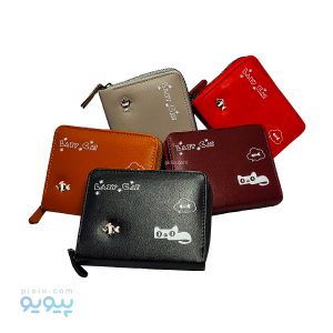 کیف پول دخترانه فانتزی طرح گربه و ماهی