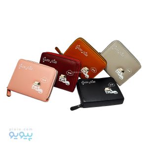 کیف پول چرم زنانه طرح گربه کلاه دار
