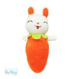 عروسک بالشتی خرگوش هویجی سفید و نارنجی