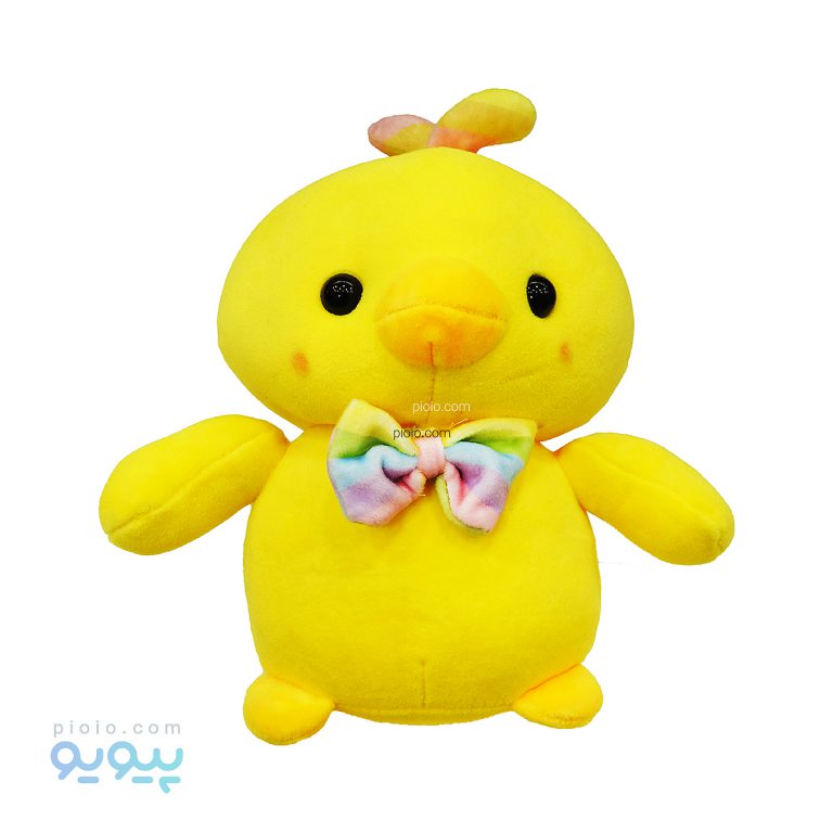 عروسک جوجه کاکلی با پاپیون رنگی رنگی