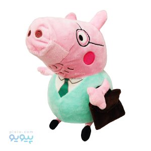 عروسک خوک عینکی کارمند با کیف اداری