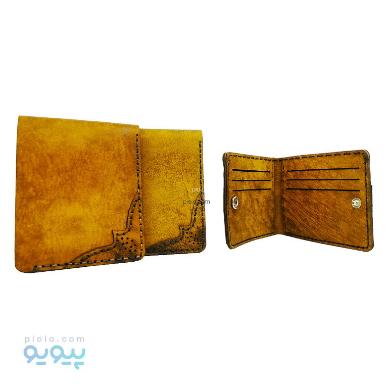 کیف کارت بانکی چرم شتری دست دوز