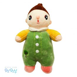 عروسک نوزاد تپلی با لباس سبز طرح درخت