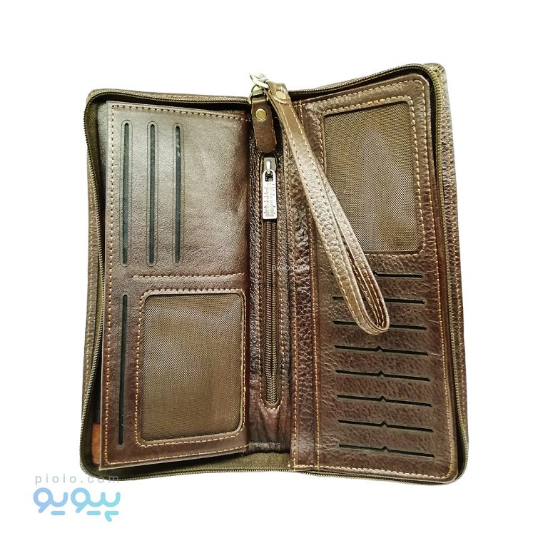 کیف پول دسته چکی مدارکی بند دار چرمی