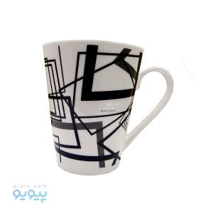 ماگ سرامیکی سفید طرح هندسی