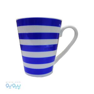 ماگ سرامیکی طرح راه راه آبی
