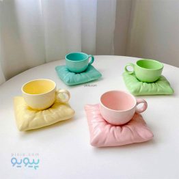 فنجان سرامیکی طرح بالشی عمده و کارتنی