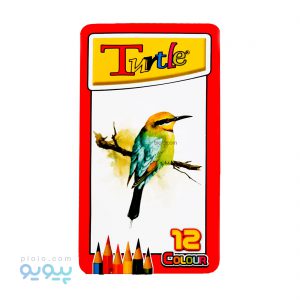 مداد رنگی جعبه فلزی 12 رنگ turtle مدل پرنده-پیویو