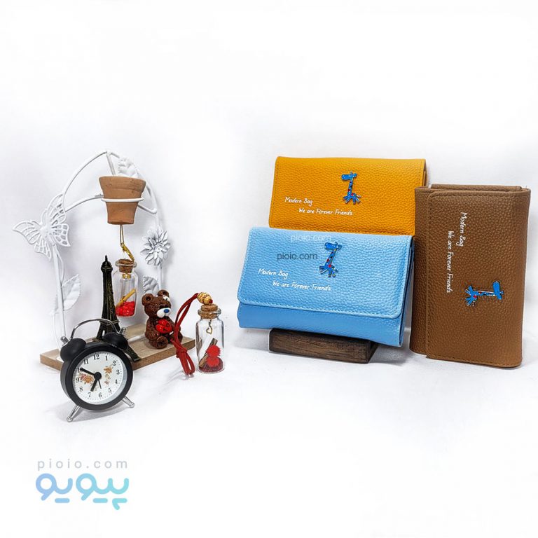 کیف پول سه لت چرم شرانگ طرح زرافه-پیویو