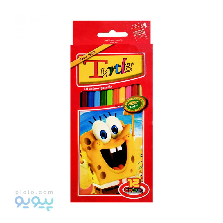 مداد رنگی 12 رنگ برند turtle جعبه مقوایی-پیویو