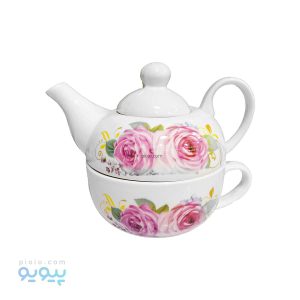 قوری و فنجان گلدار-پیویو