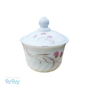 قندان چینی سفید طرح گل-پیویو