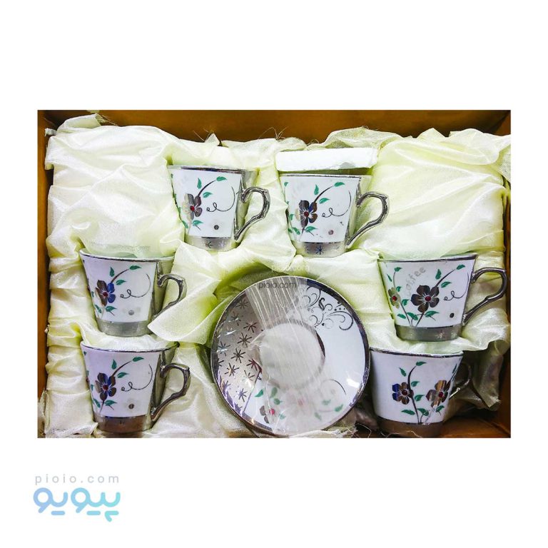 سرویس چای خوری گلدار نقره ای-پیویو