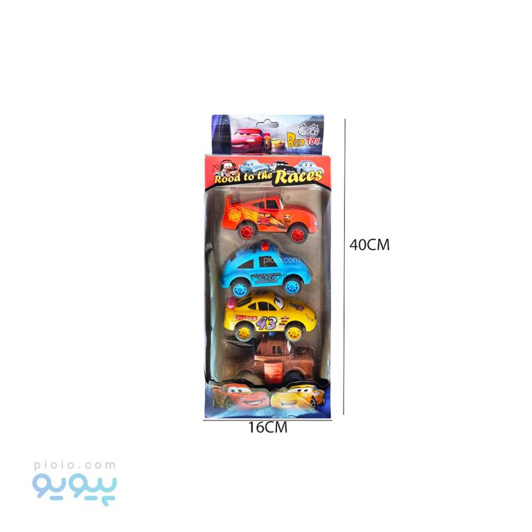 پک 4 عددی ماشین پلاستیکی مک کویین آیتم 5144 بن توی عمده و کارتنی-پیویو