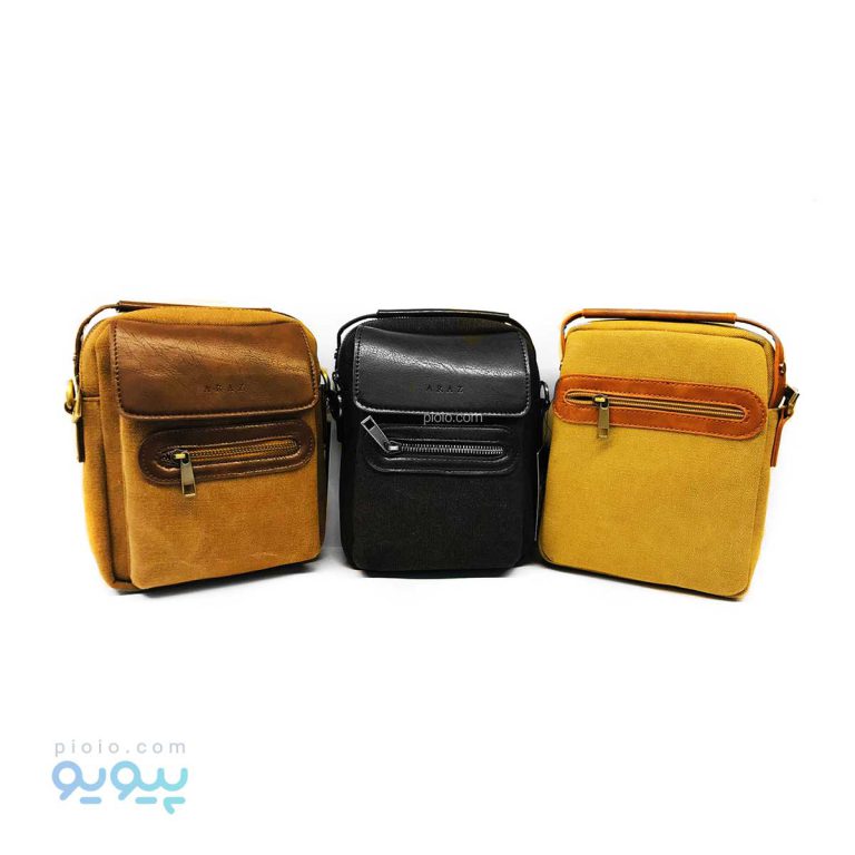 کیف دوشی کتان خارجی طرح جلو زیپ،پیویو