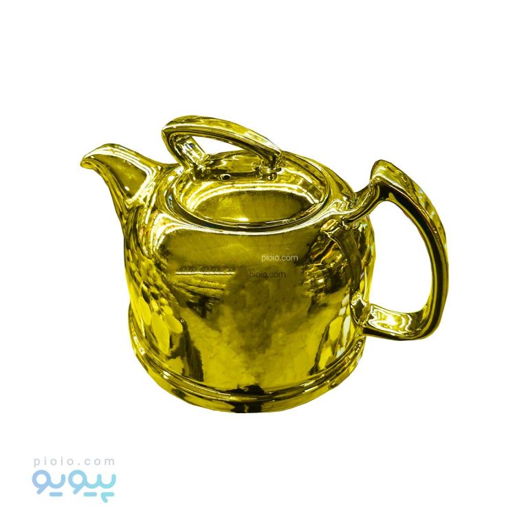 قوری مدل کف پهن طلایی آبکاری-پیویو